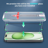 MyBat Pro QuickGuard Tempered Glass Screen Protector w/ Installation Tray for Apple iPhone 15 Plus (6.7) - BlackiPhone 15 Plus
